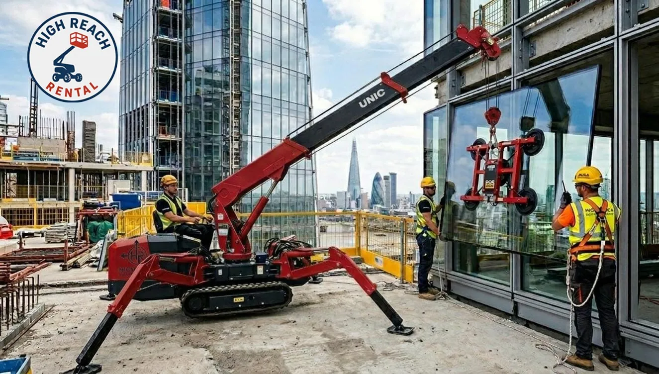 Spider Crane Rental for Glass Installation in UAE